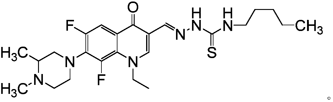 A kind of n-methyllomefloxacin aldehyde thiosemicarbazone derivatives and its preparation method and application