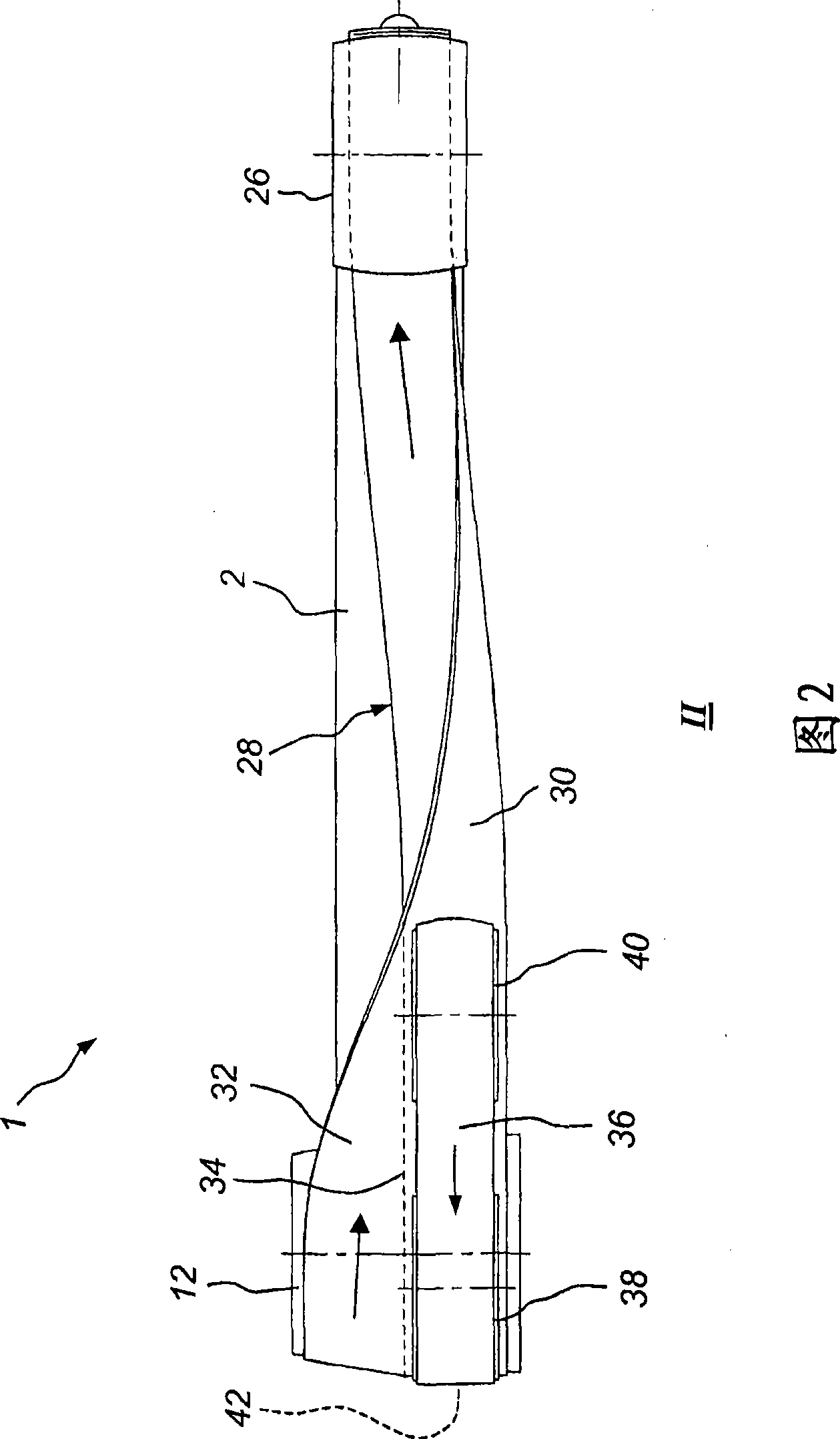 Device for threading a processing installation, such as a dryer