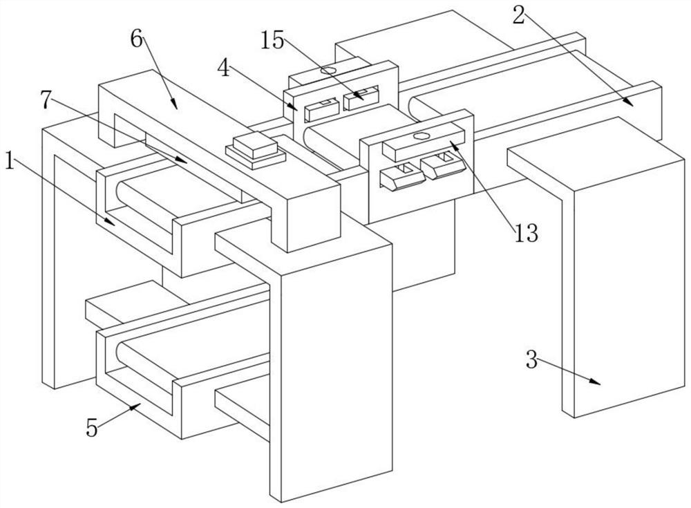 Automatic material feeding device for numerical control automatic plate processing