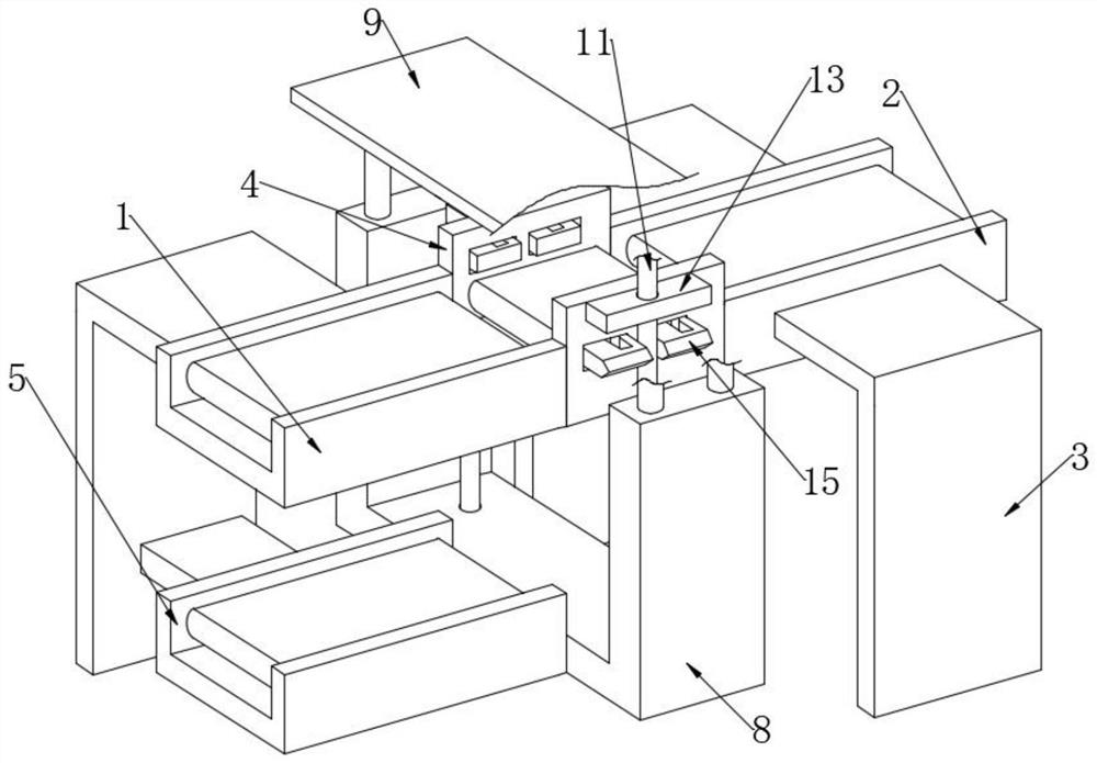 Automatic material feeding device for numerical control automatic plate processing