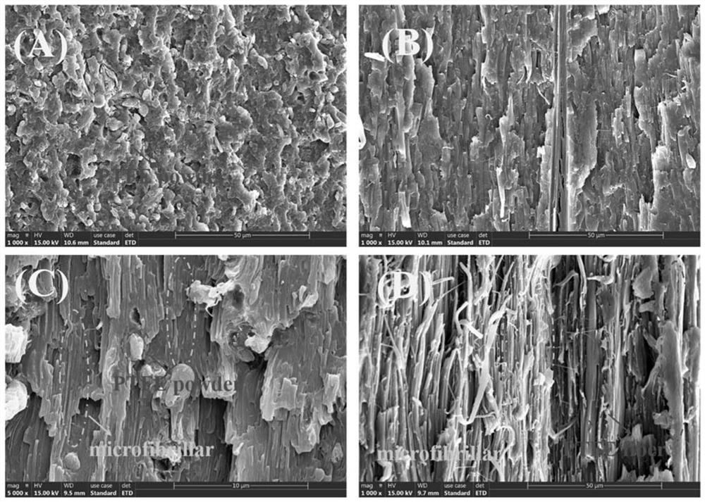 Low-friction wear-resistant composite material with microfibrillated structure as well as preparation method and application of low-friction wear-resistant composite material