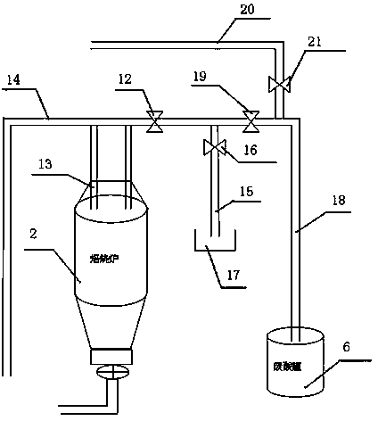 Treatment system for tail gas generated during acid and water conversion in cold rolling acid-washing acid-regenerating process