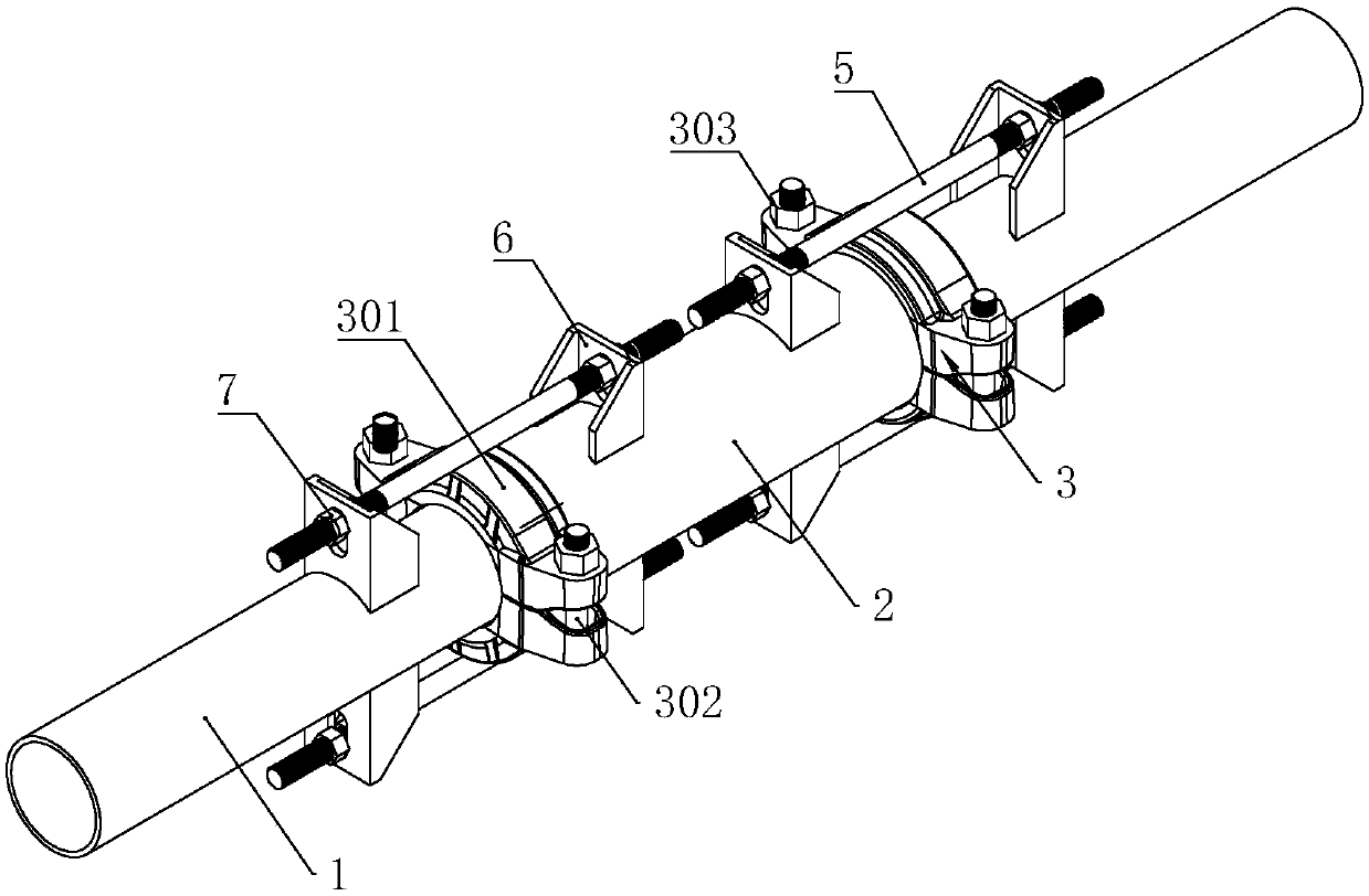 Shock-resistant pipeline connecting structure