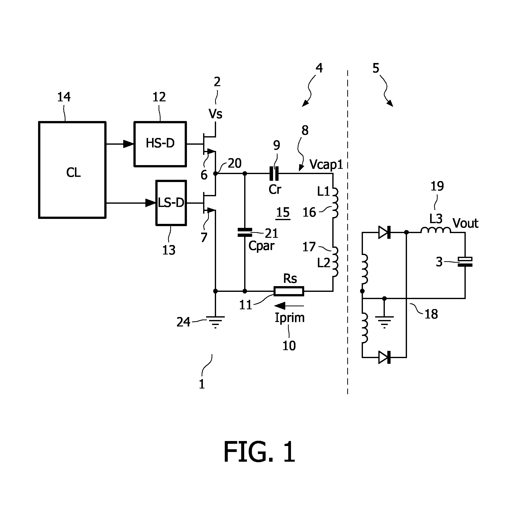 Control of a resonant converter