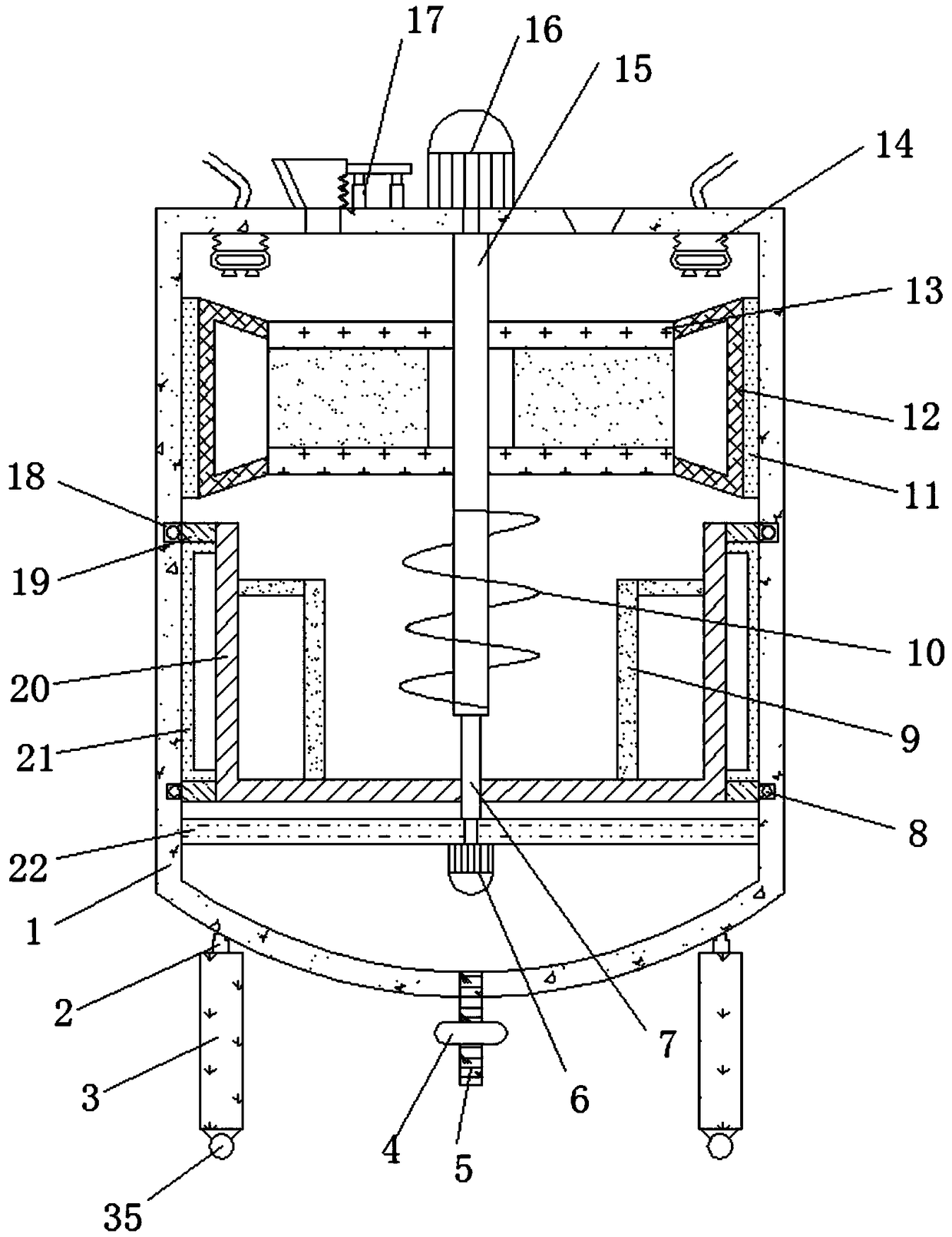 Quantitative raw material mixing device used for medicine production and convenient to clean