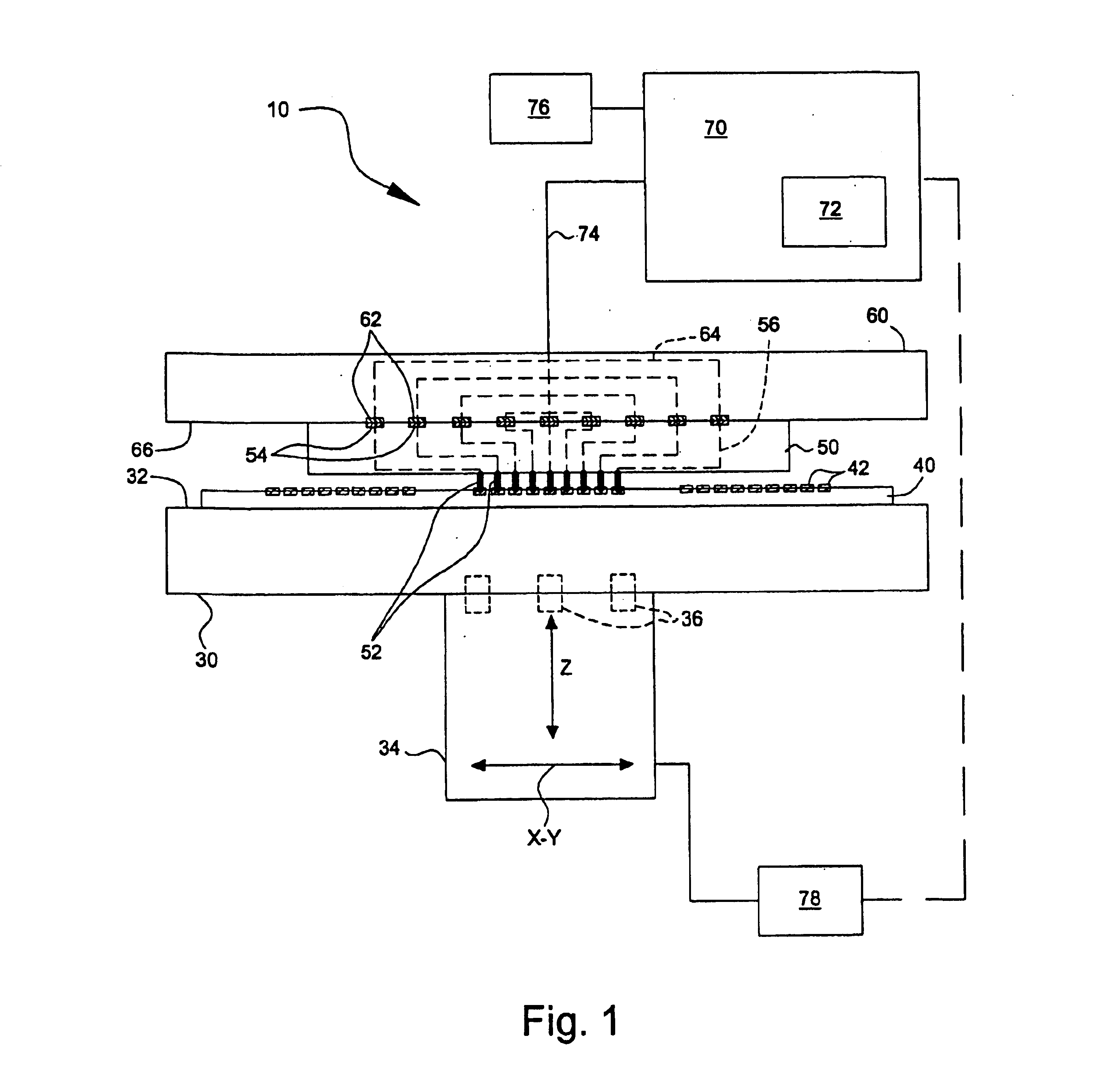 Planarity diagnostic system, E.G., for microelectronic component test systems