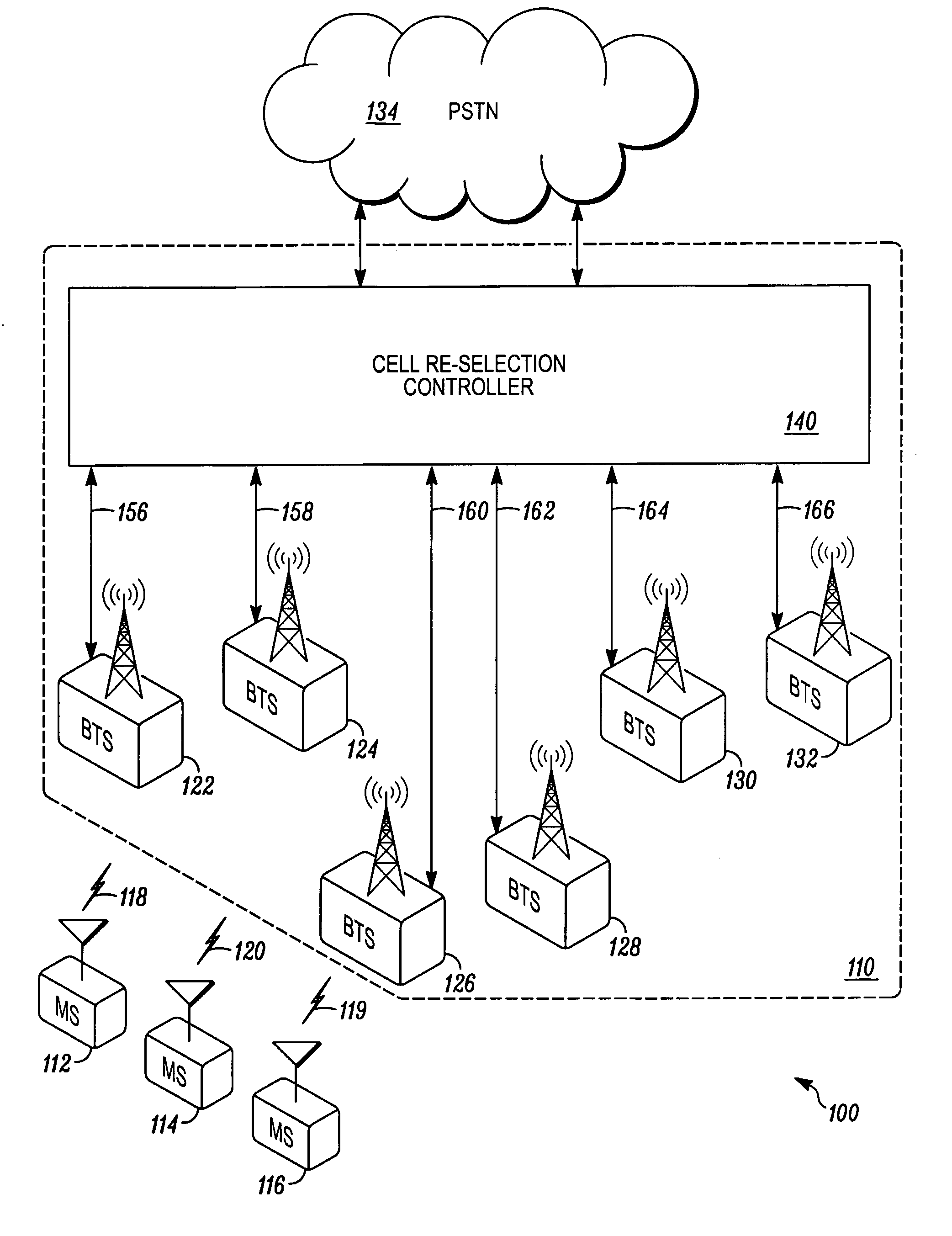 Mobile station, infrastructure processor, system and method for use in cellular communications