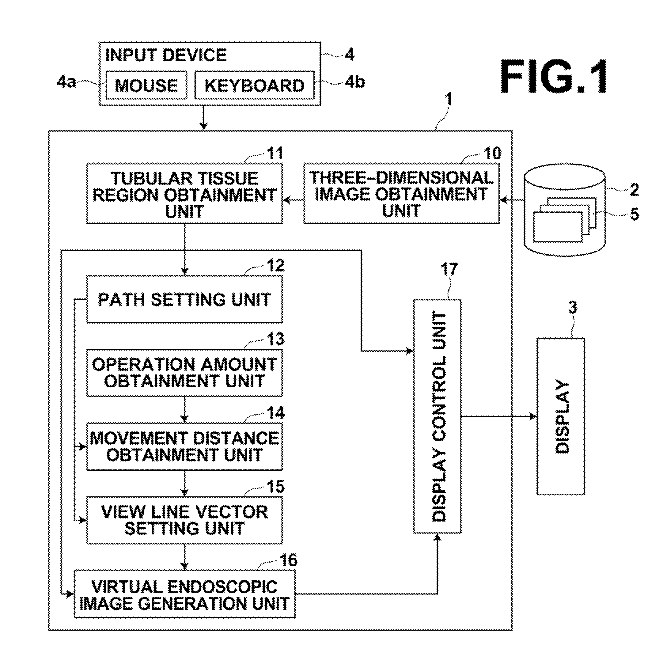 Virtual endoscopic image display apparatus, method and program