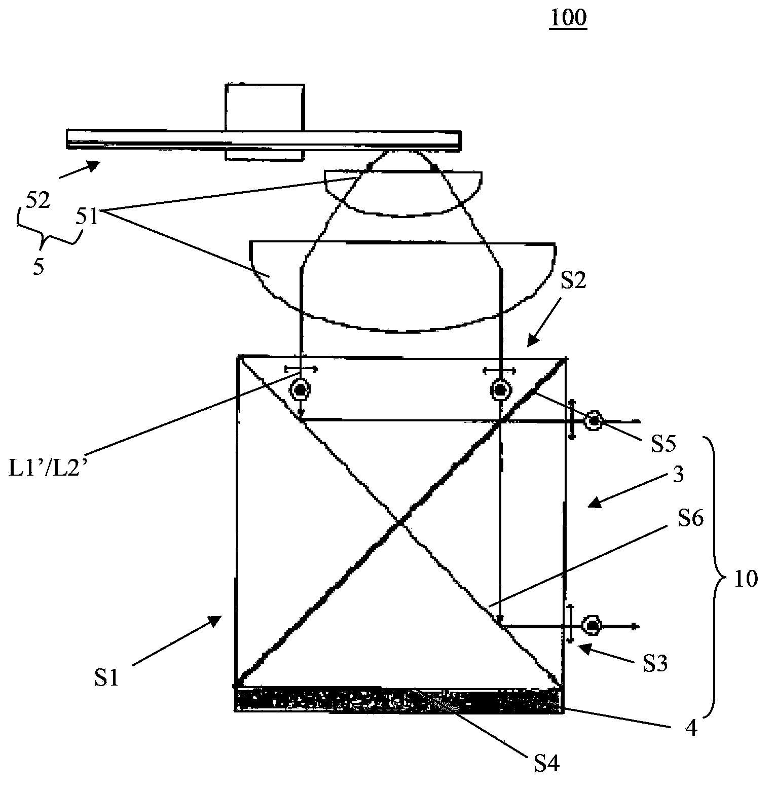 Prism device for light source