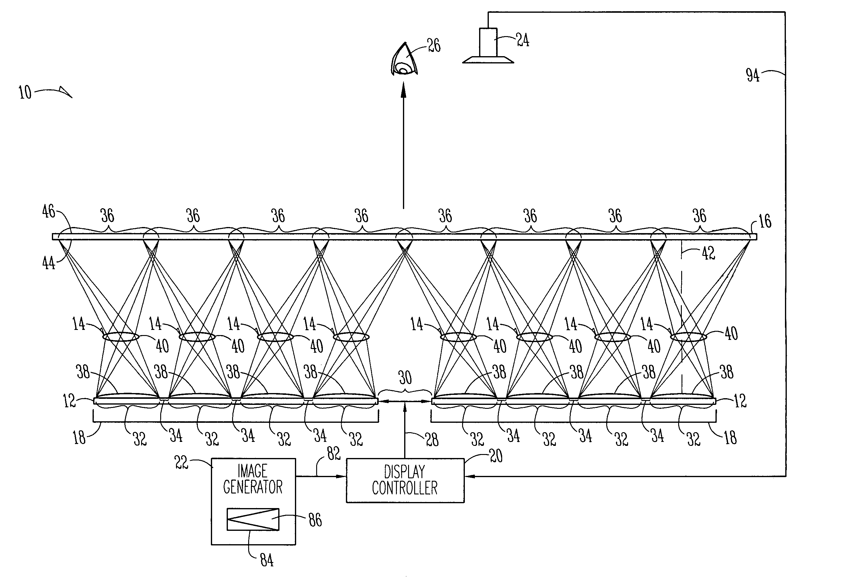 Seamless tiled display system