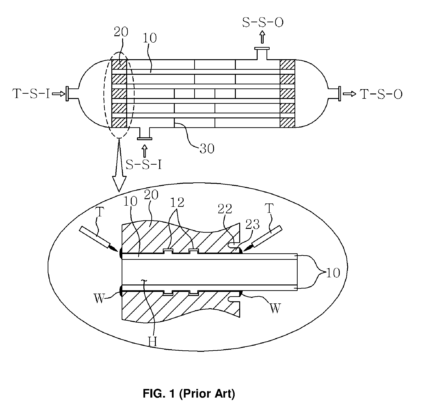 Welding method for shell and tube