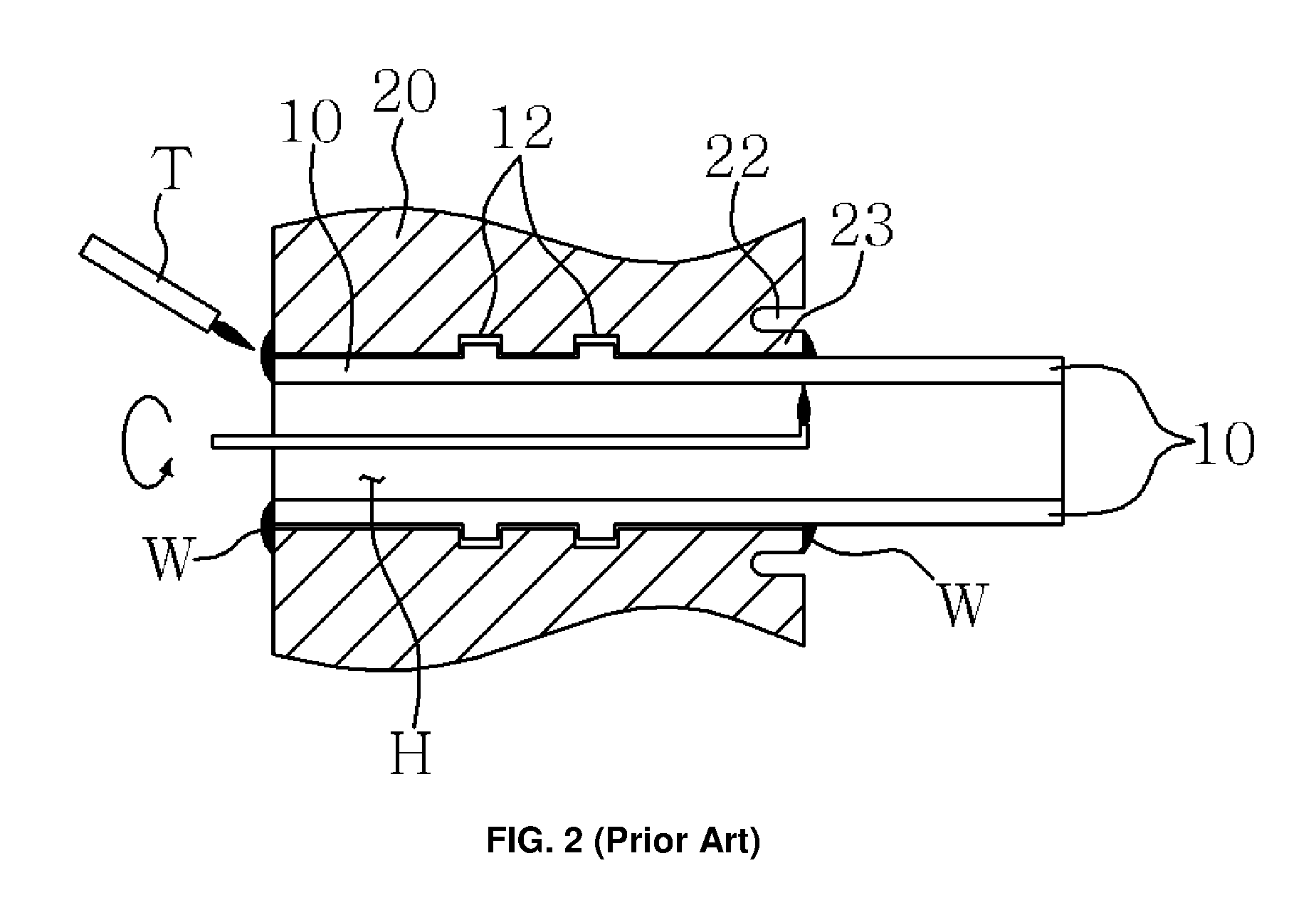 Welding method for shell and tube