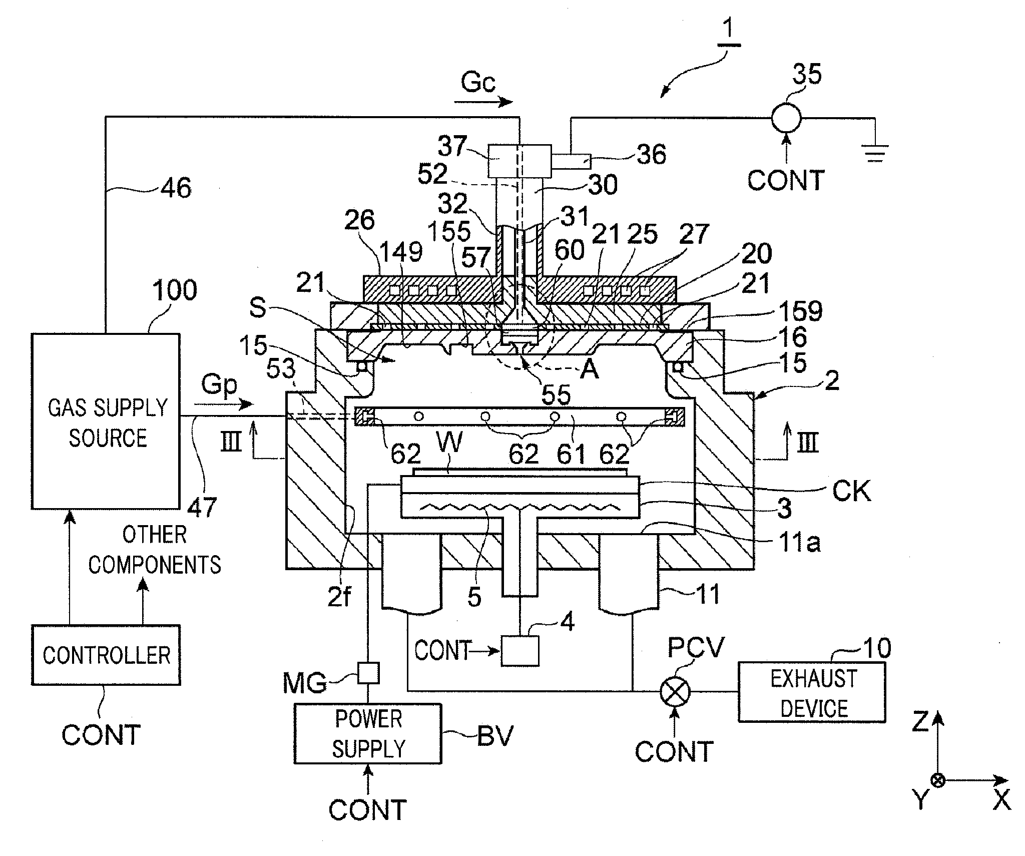 Antenna, dielectric window, plasma processing apparatus and plasma processing method