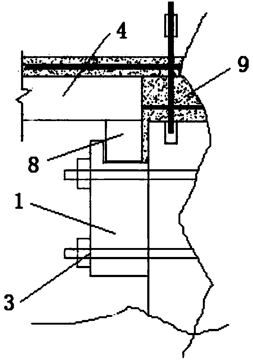 Supporting structure of the end of laminated plate at laminated beam position and high-altitude concrete pouring method