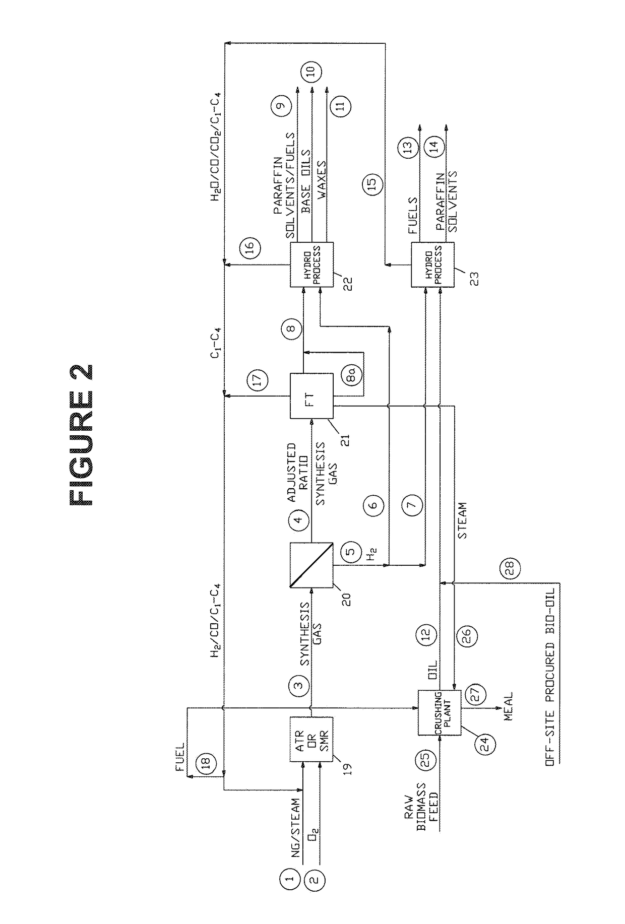 Integrated fuel processing with biomass oil