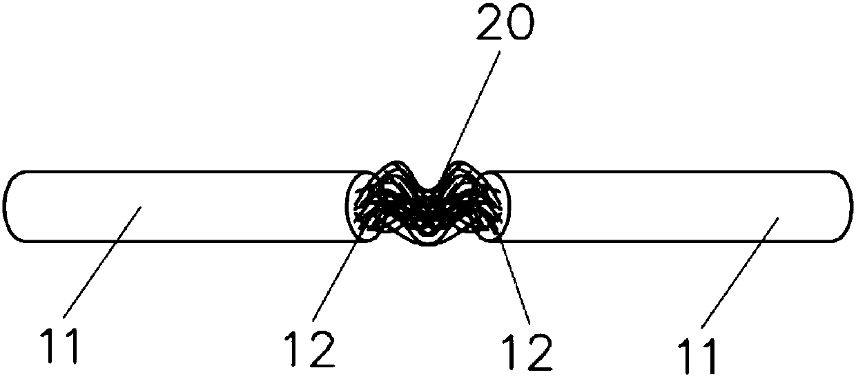 Butt joint type stress sensor