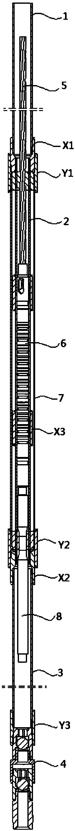 Matched technical pipe column for cable-type pumping unit