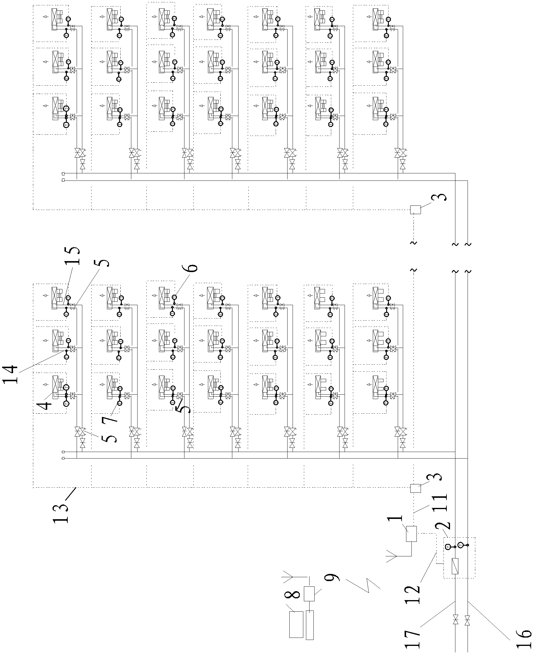 Flow temperature difference proportional cold energy distribution system and method