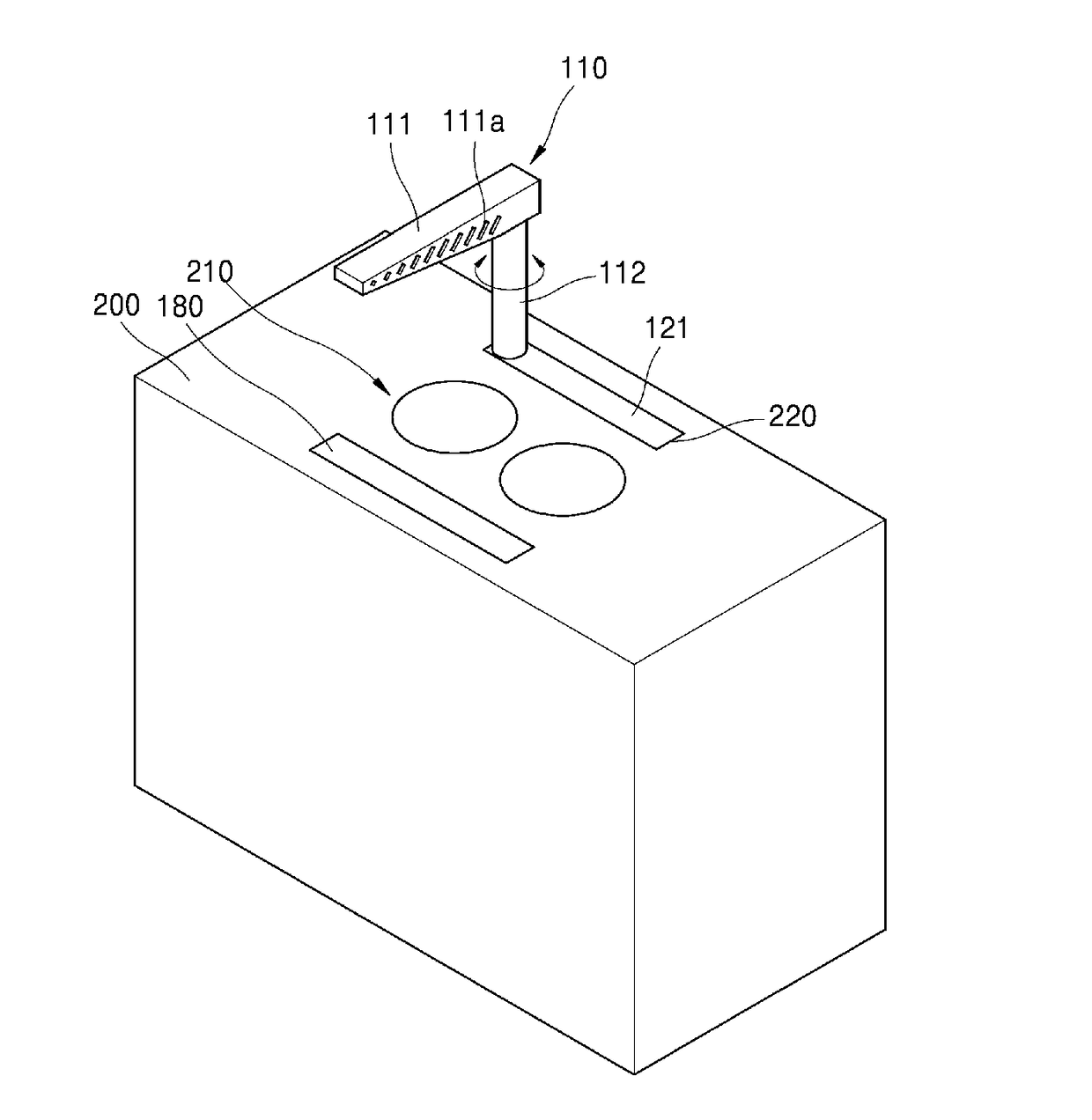 Downdraft air cleaning unit and cooking system having the same