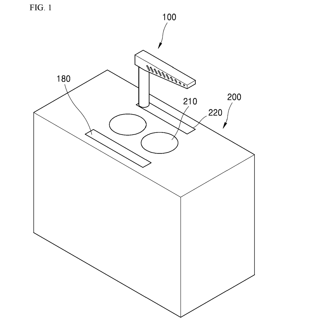 Downdraft air cleaning unit and cooking system having the same