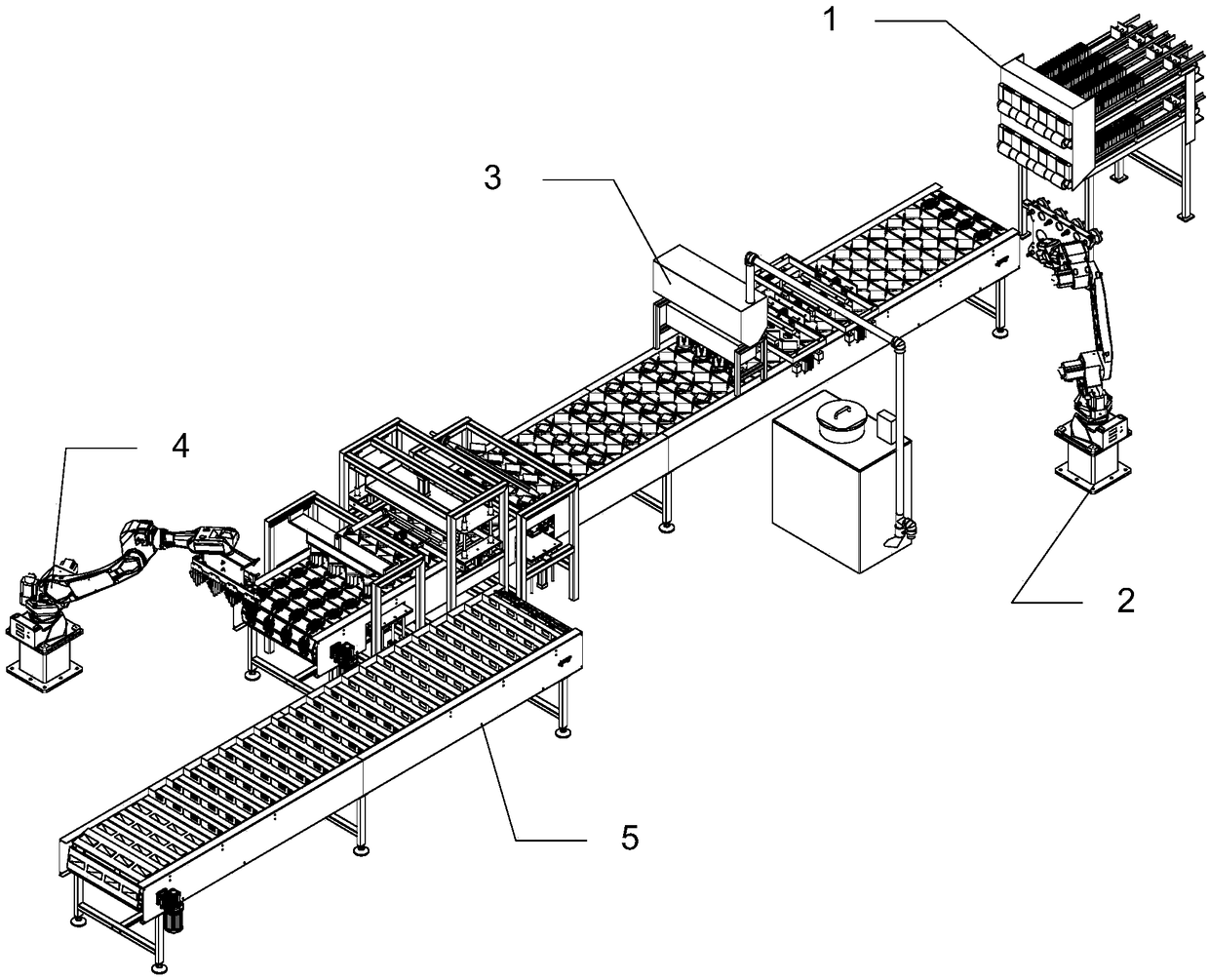 Automatic cake production system with discharge packaging function