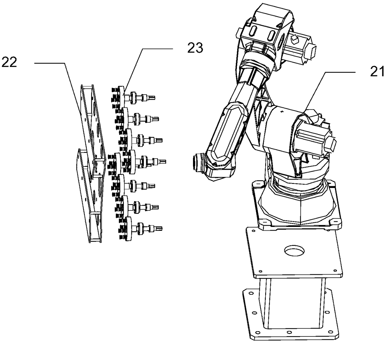 Automatic cake production system with discharge packaging function