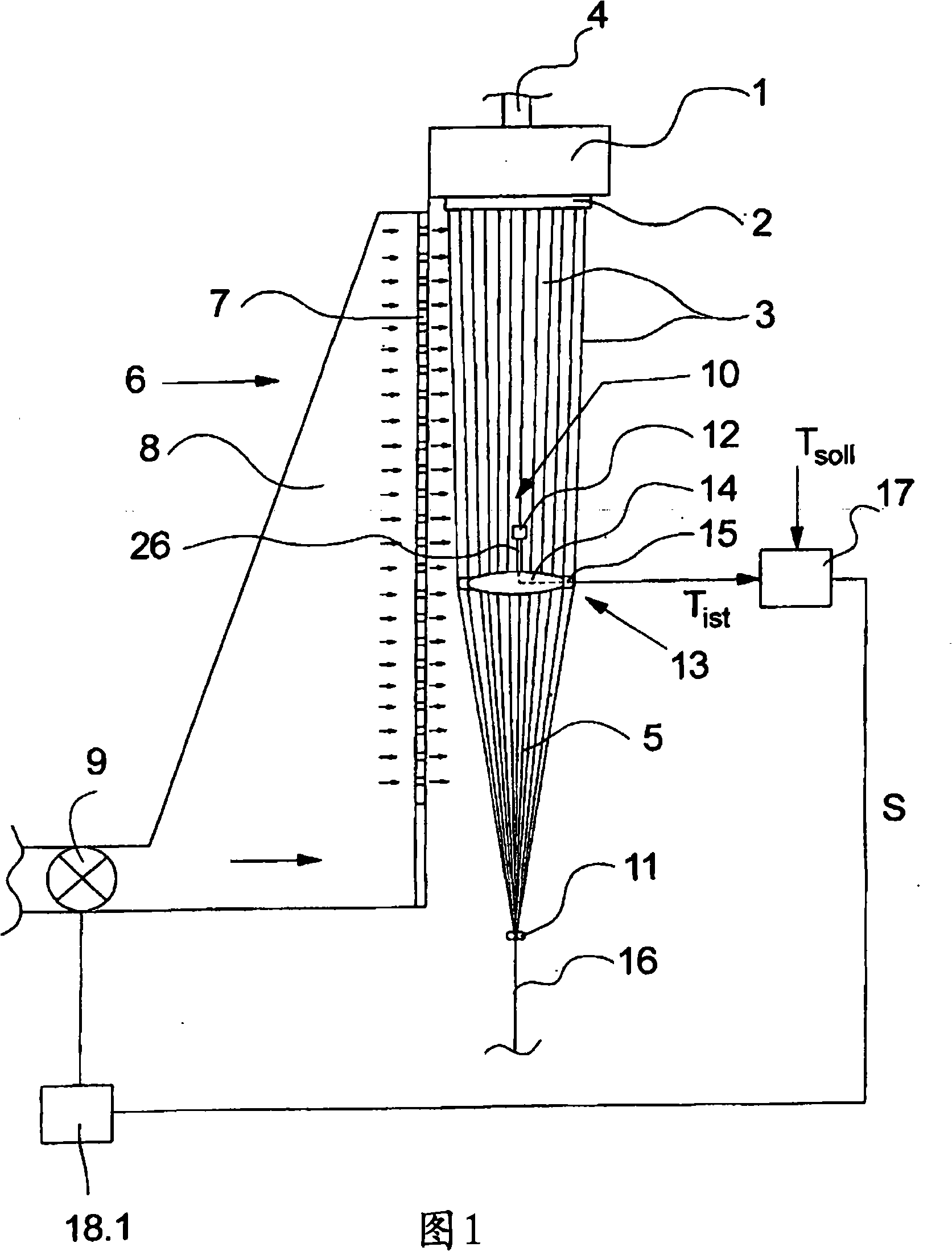 Method and device for melt spinning and cooling a multifilament thread