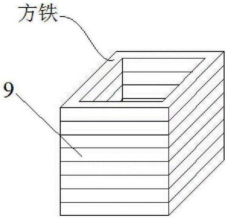 A manufacturing fixture and manufacturing method of moving iron unit square iron