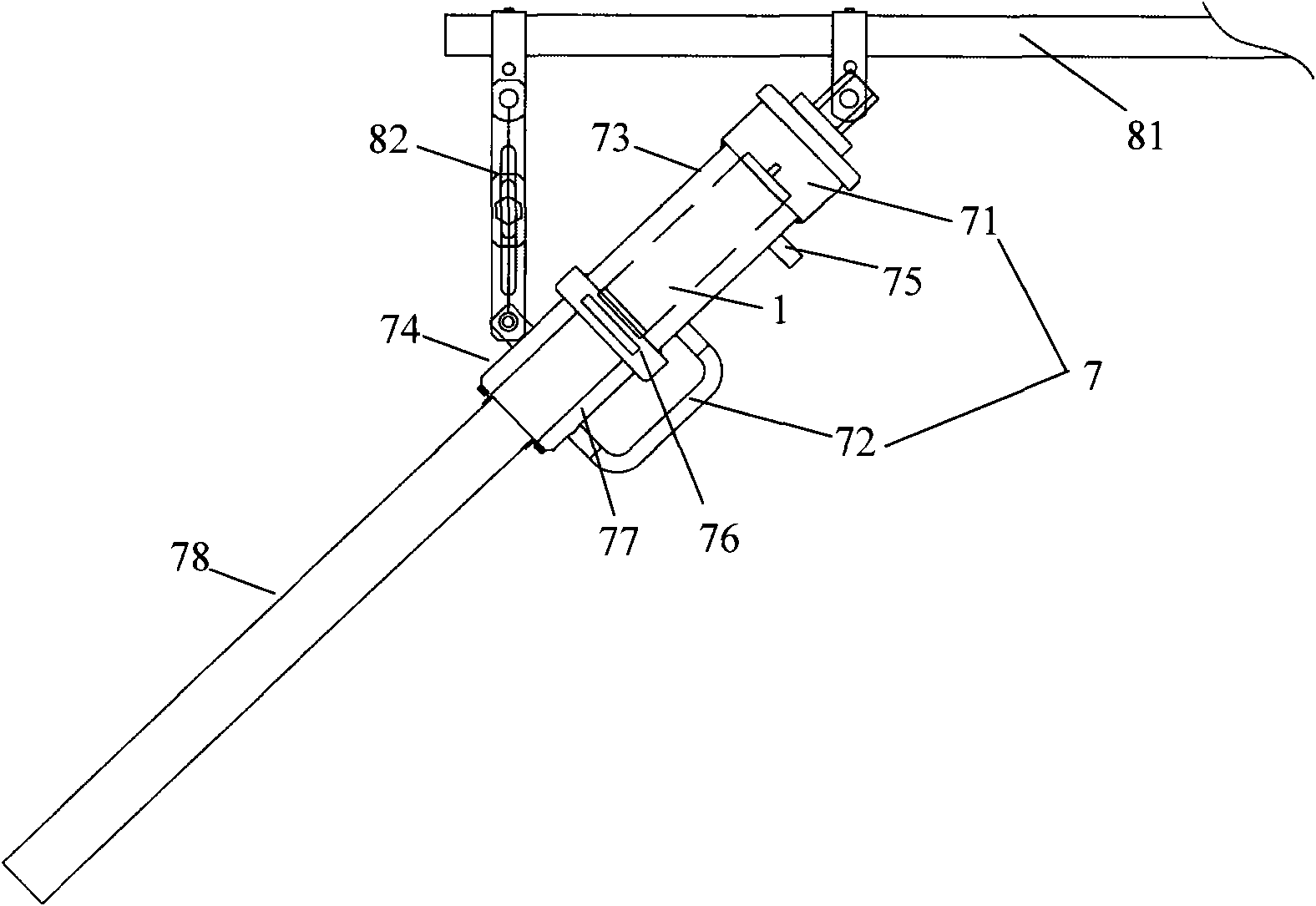 Special auxiliary device for continuous measurement of molten iron temperature and molten iron temperature continuous measurement system