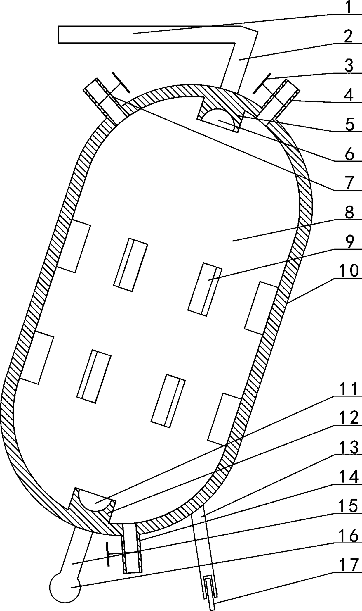 Kettle body of polymerizing kettle for producing poly-alpha alkene