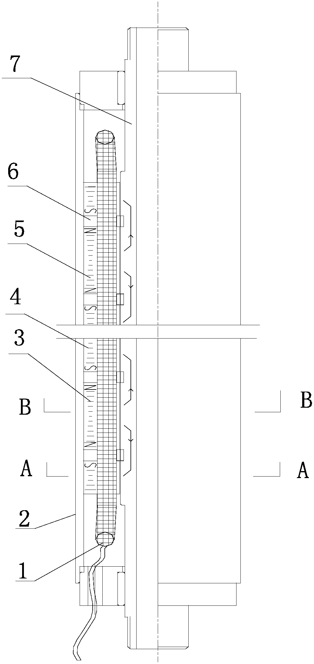 Axial excitation low-speed synchronous motor with axial straight-through tooth integral rotor