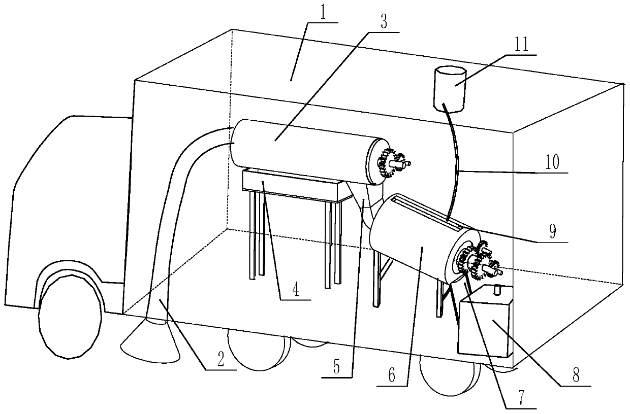 All-in-one machine for cleaning, crushing and compacting deciduous leaves