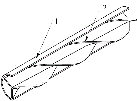 Trilateral spiral twisted band