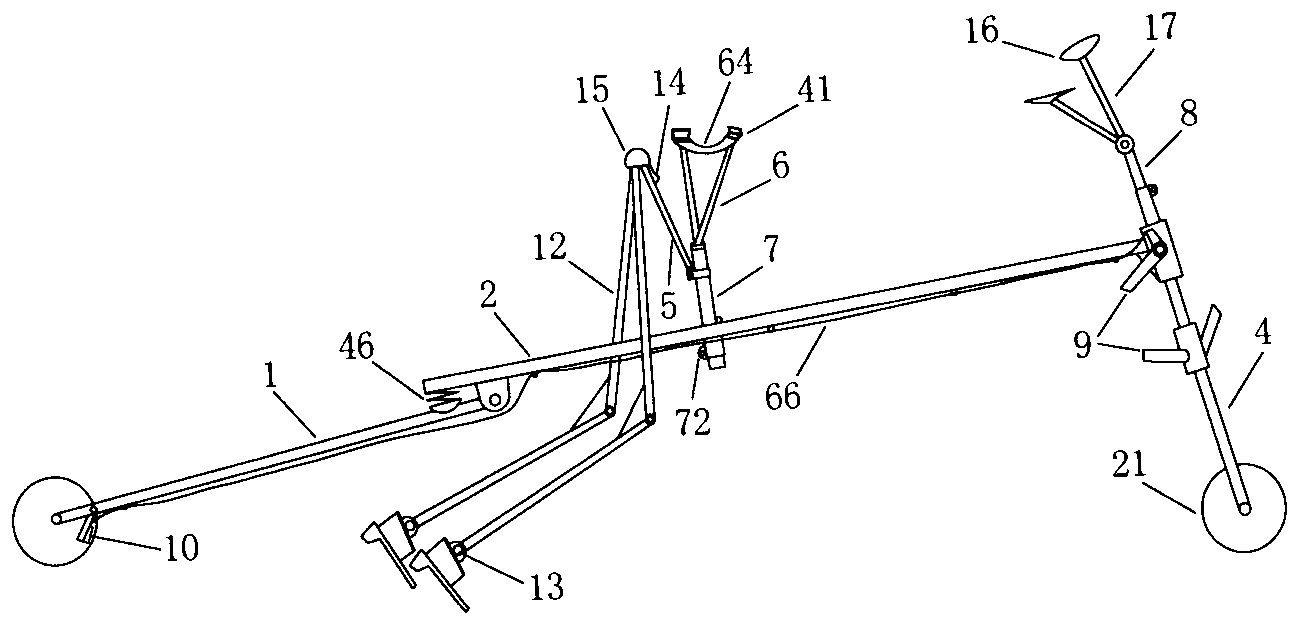 Bending-posture foldable scooter