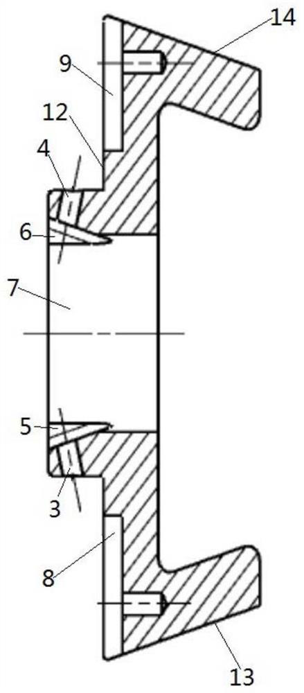 Positioning and clamping device for machining inclined hole in annular part and method of positioning and clamping device for machining inclined hole in annular part