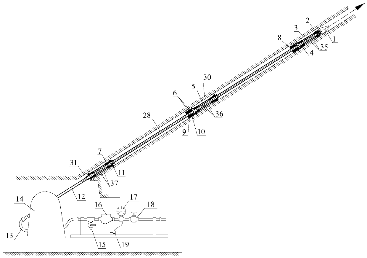 Pressurized water experiment equipment and method based on coal body or rock-body loose circle detection