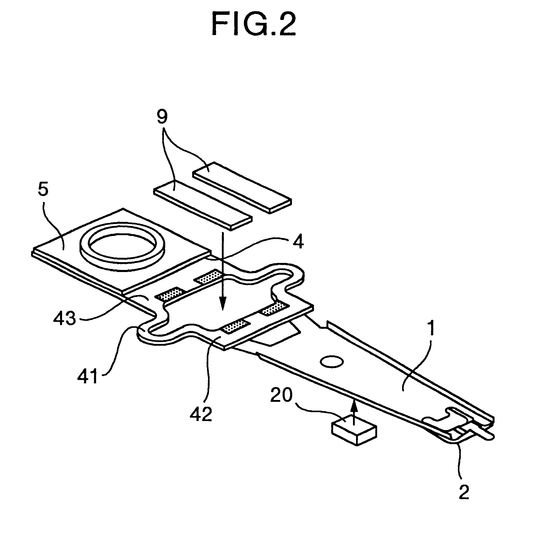 Magnetic disk unit including temperature sensing of IC mounted on suspension