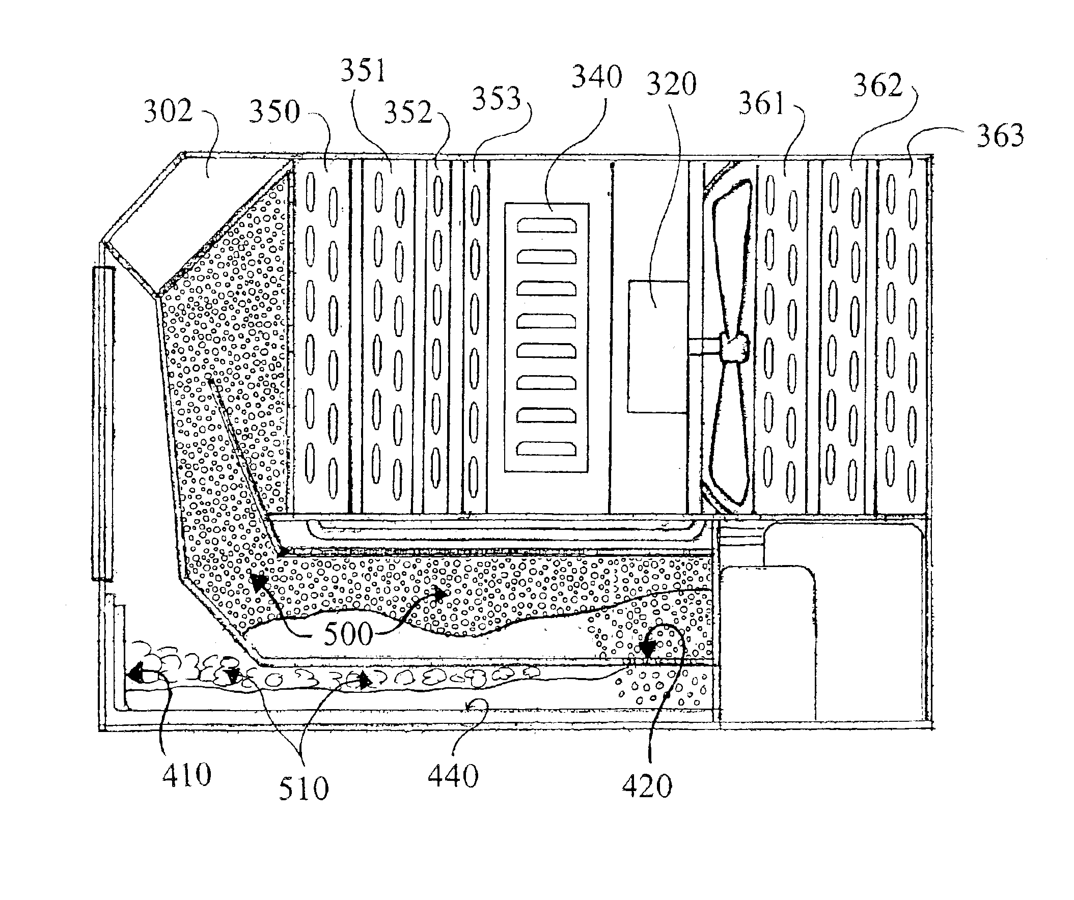 Method and apparatus for filtering an air stream using an aqueous-froth together with nucleation