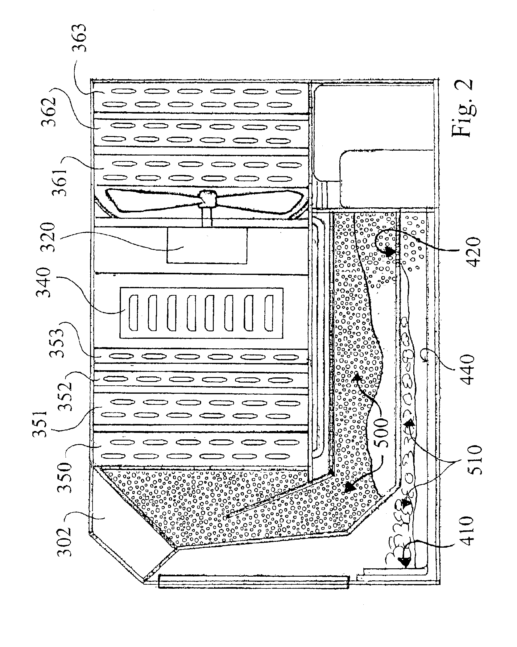 Method and apparatus for filtering an air stream using an aqueous-froth together with nucleation