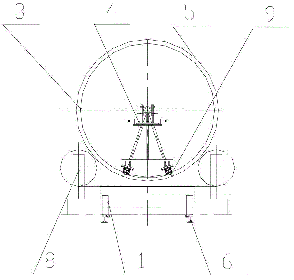 Device for sleeving inner and outer tank body of low-temperature container