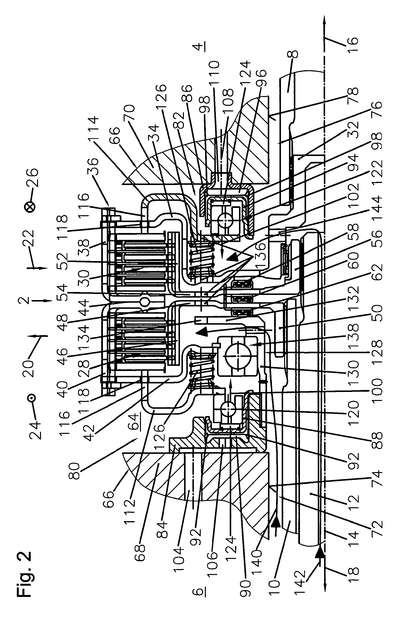 Parallel double clutch device and drivetrain having a parallel double clutch device of said type