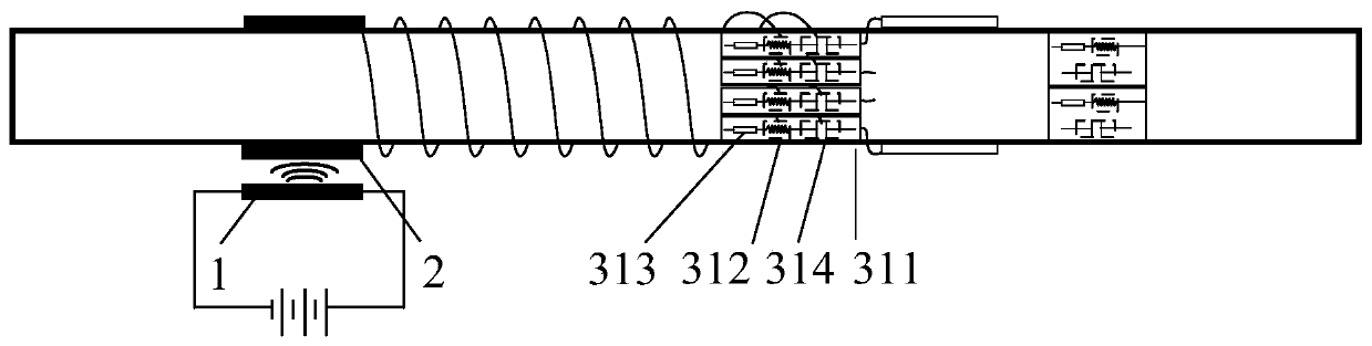 Piezoelectric shunt semi-passive control device for propulsion shafting vibration control and design method