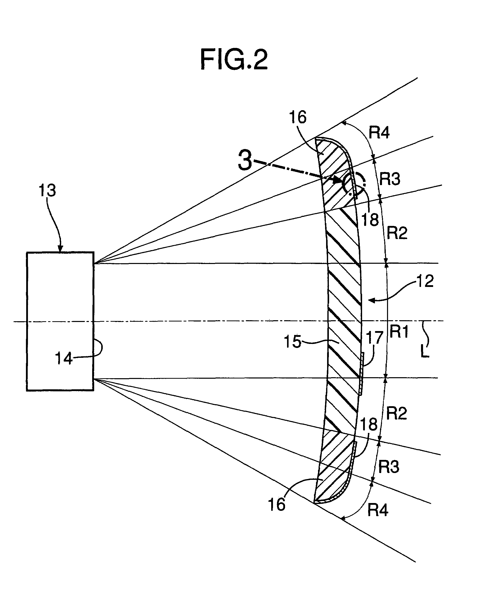 Exterior component disposed on front surface of radar device of vehicle