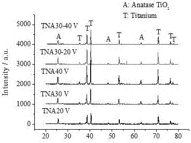 Preparation method for strengthening responses of titanium dioxide nanotubes to visible light