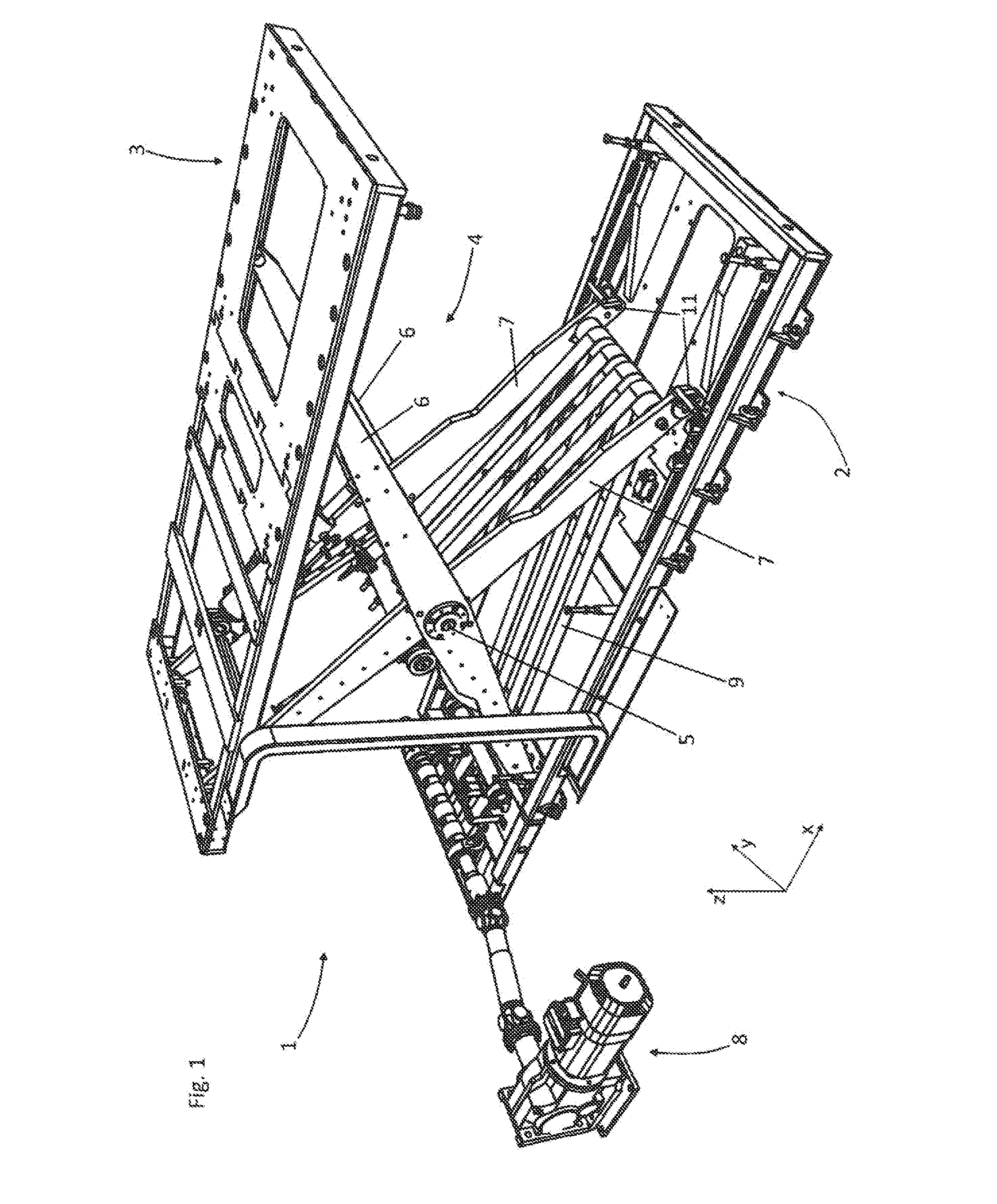 Scissor lift table and method for changing a fixed bearing of a scissor lift table