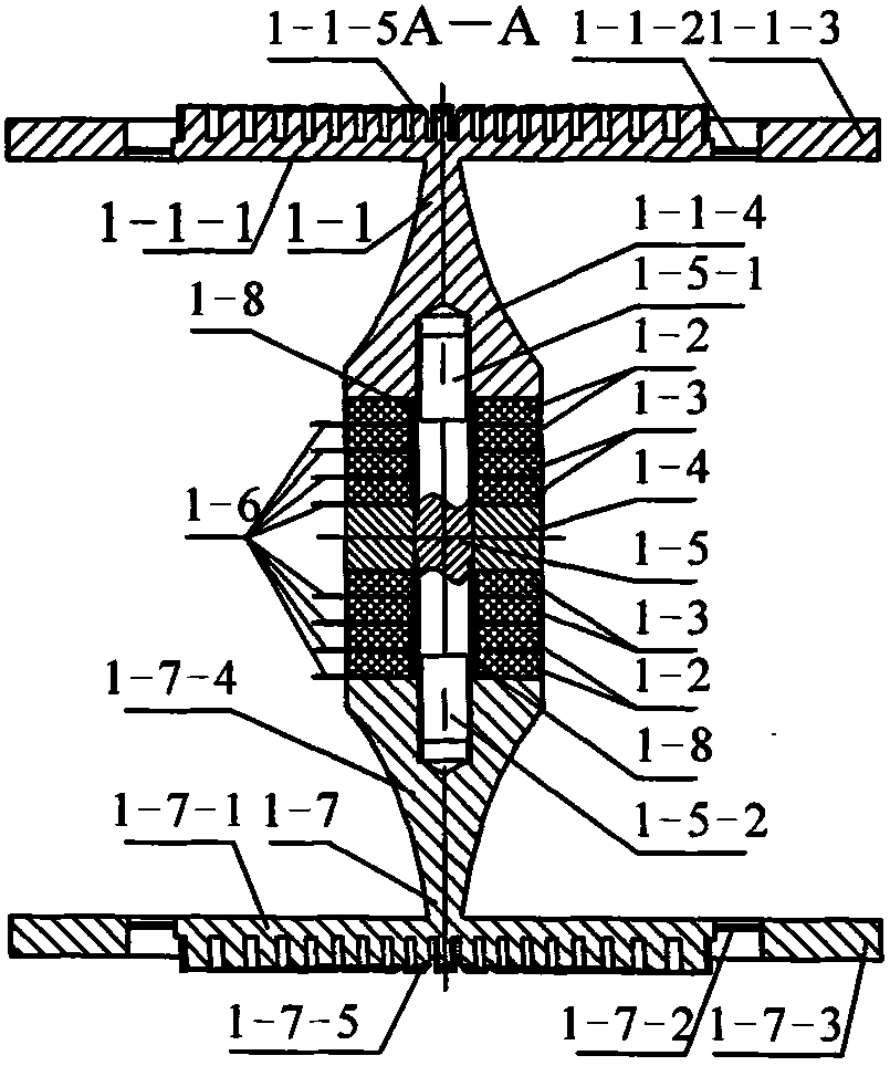 Vertical bending layer energy converter round disk stator and ultrasonic electromotor using this stator