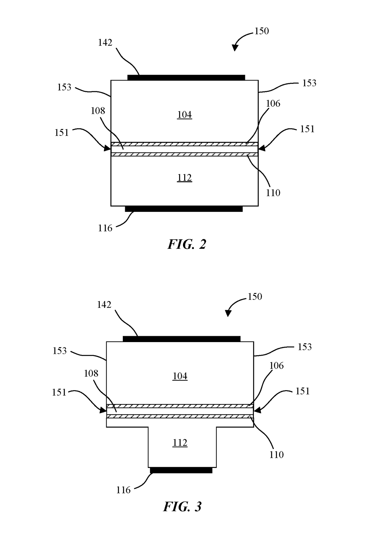 LED structures for reduced non-radiative sidewall recombination