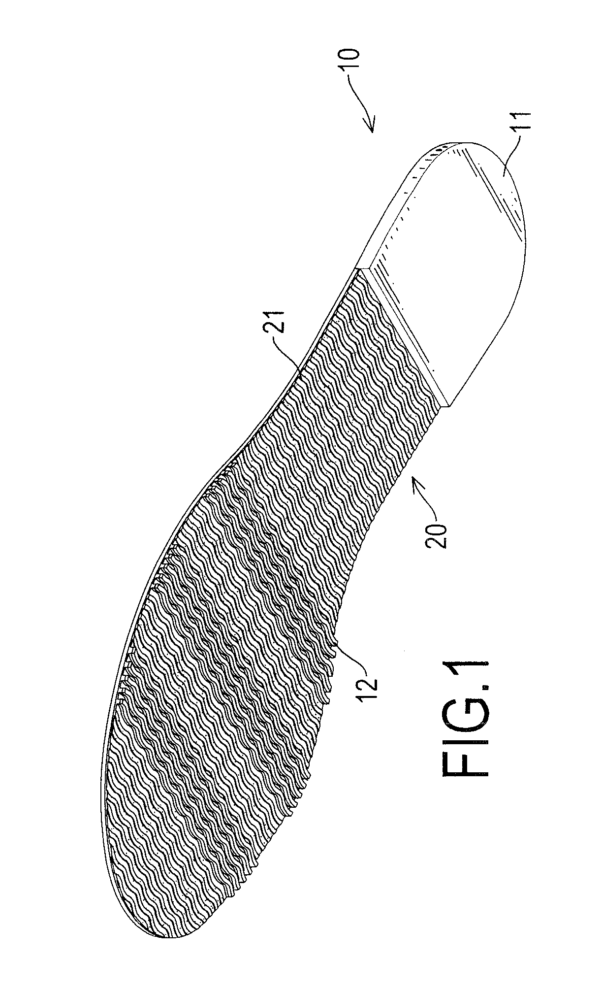 Outsole with an embedded fabric layer