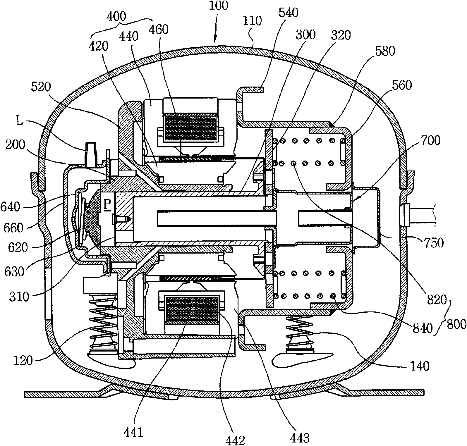 Stator for linear compressor