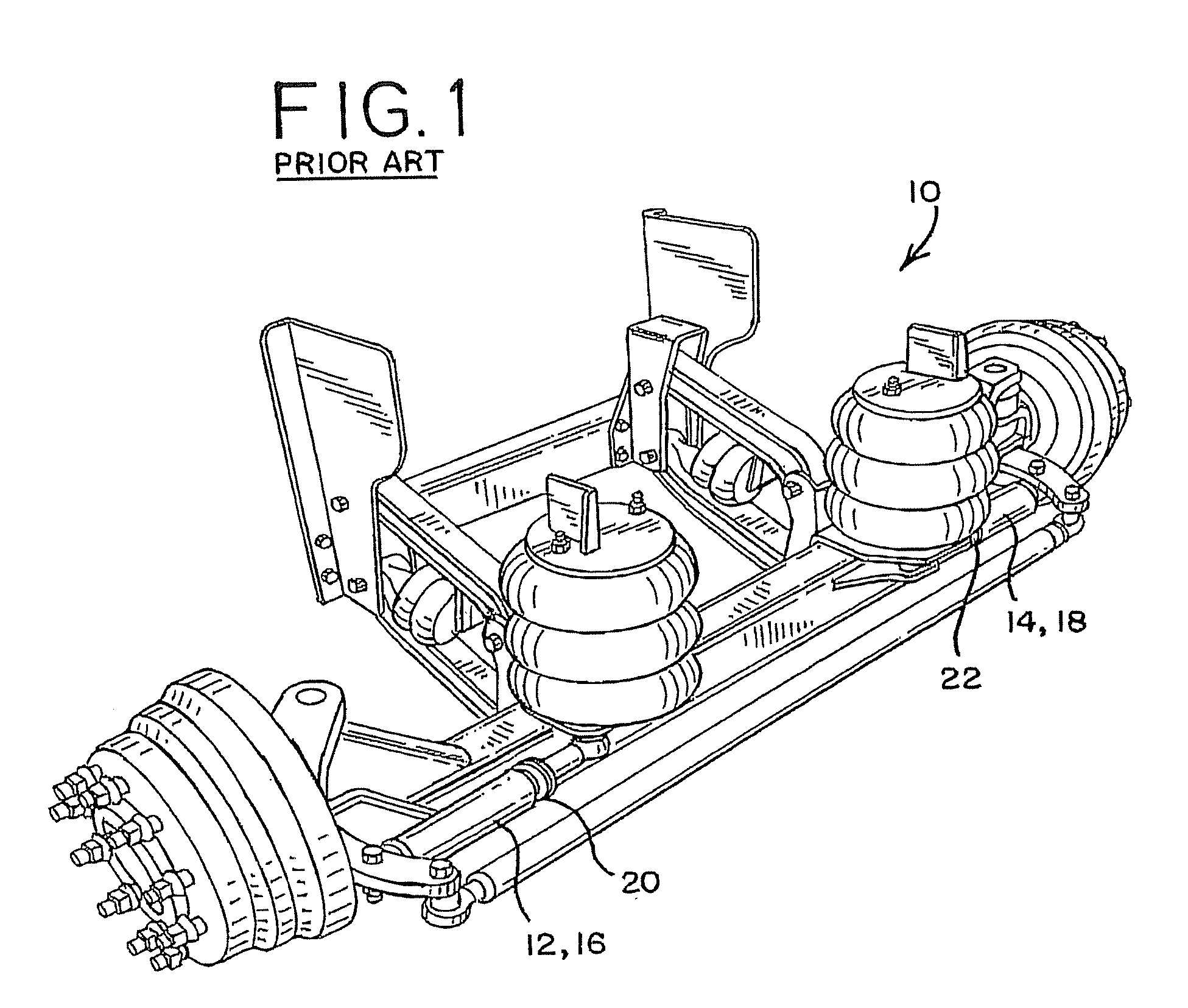 Self-steering axle suspension system having a rotary stabilizer